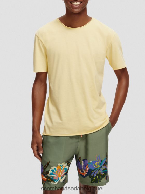 vêtements Scotch & Soda t-shirt coupe décontractée à bords bruts- Scotch and Soda shop online banane 6BZRBF386