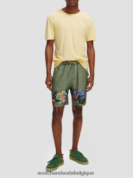 vêtements Scotch & Soda t-shirt coupe décontractée à bords bruts- Scotch and Soda shop online banane 6BZRBF386