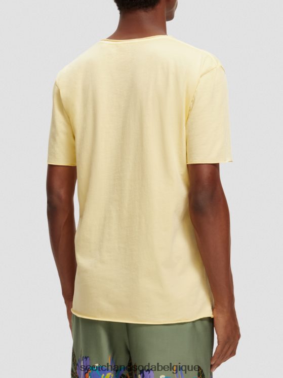 vêtements Scotch & Soda t-shirt coupe décontractée à bords bruts- Scotch and Soda shop online banane 6BZRBF386