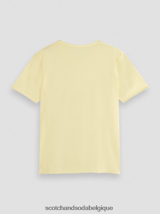vêtements Scotch & Soda t-shirt coupe décontractée à bords bruts- Scotch and Soda shop online banane 6BZRBF386