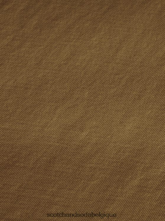 vêtements Scotch & Soda t-shirt coupe décontractée en coton biologique à bords bruts- Scotch and Soda Belgique kaki 6BZRBF452