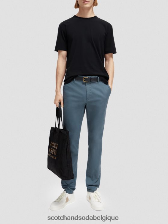 vêtements Scotch & Soda t-shirt coupe décontractée en coton biologique à bords bruts- Scotch and Soda Bruxelles noir 6BZRBF453
