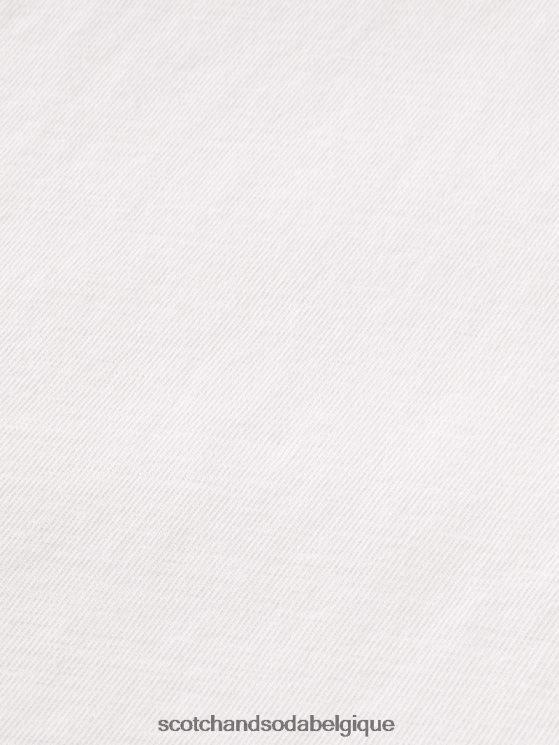 vêtements Scotch & Soda t-shirt coupe décontractée en coton biologique à bords bruts- Scotch and Soda Namur blanc 6BZRBF454