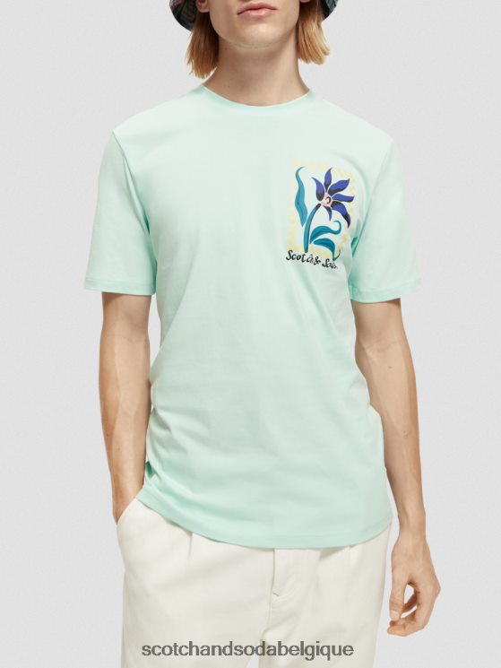 vêtements Scotch & Soda t-shirt coupe décontractée en coton biologique à motif artistique- Scotch and Soda Belgique baie 6BZRBF416
