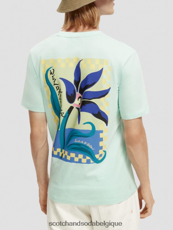 vêtements Scotch & Soda t-shirt coupe décontractée en coton biologique à motif artistique- Scotch and Soda Belgique baie 6BZRBF416