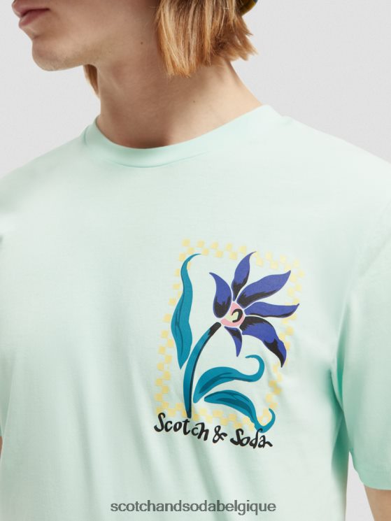 vêtements Scotch & Soda t-shirt coupe décontractée en coton biologique à motif artistique- Scotch and Soda Belgique baie 6BZRBF416