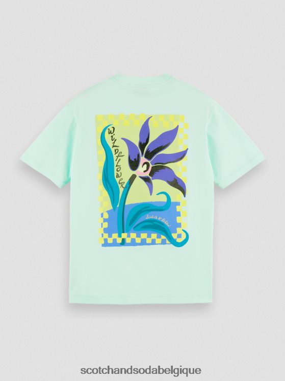 vêtements Scotch & Soda t-shirt coupe décontractée en coton biologique à motif artistique- Scotch and Soda Belgique baie 6BZRBF416