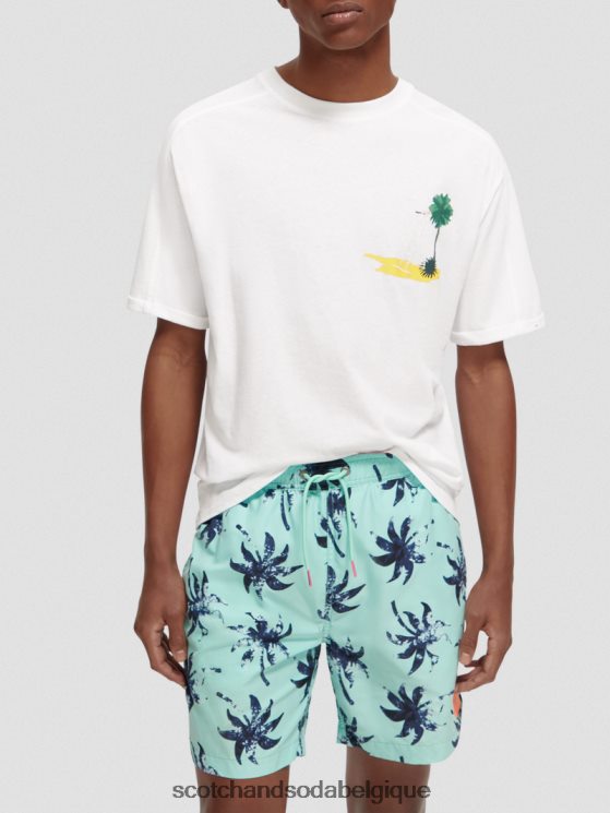 vêtements Scotch & Soda t-shirt décontracté à motif artistique- Scotch and Soda Liﾨﾨge blanc 6BZRBF420