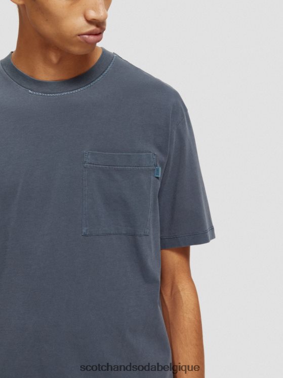 vêtements Scotch & Soda t-shirt décontracté à motif artistique- Scotch and Soda outlet marine 6BZRBF424