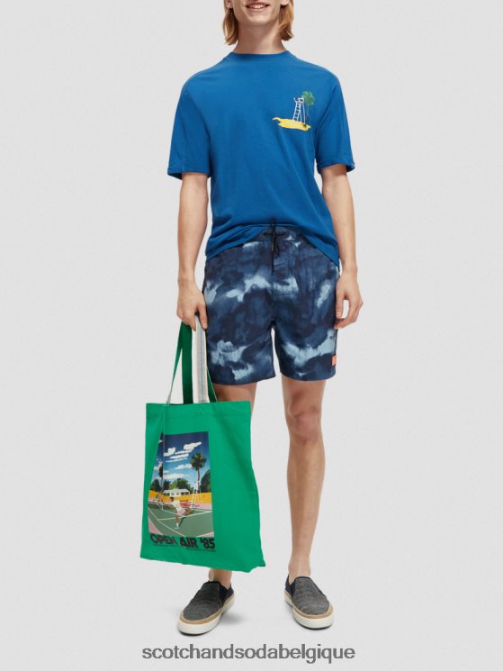 vêtements Scotch & Soda t-shirt décontracté à motif artistique- Scotch and Soda parfum Bleu Riviera 6BZRBF421