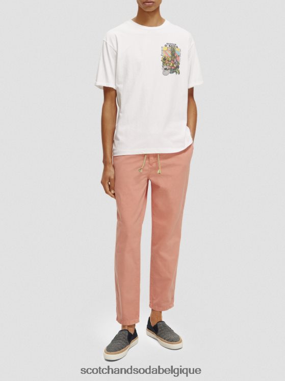 vêtements Scotch & Soda t-shirt décontracté à motif artistique- Scotch and Soda shop near me blanc 6BZRBF459