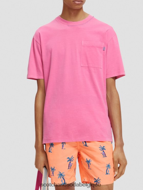 vêtements Scotch & Soda t-shirt décontracté à motif artistique- Scotch and Soda shop near me cerise 6BZRBF423