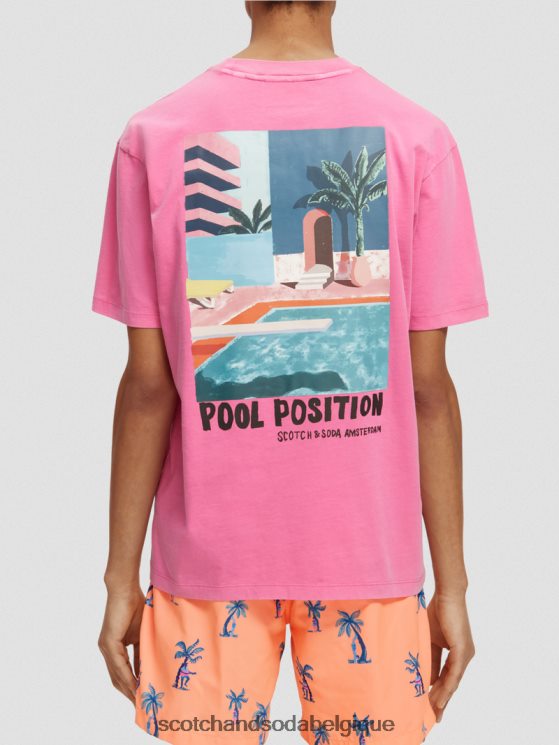vêtements Scotch & Soda t-shirt décontracté à motif artistique- Scotch and Soda shop near me cerise 6BZRBF423