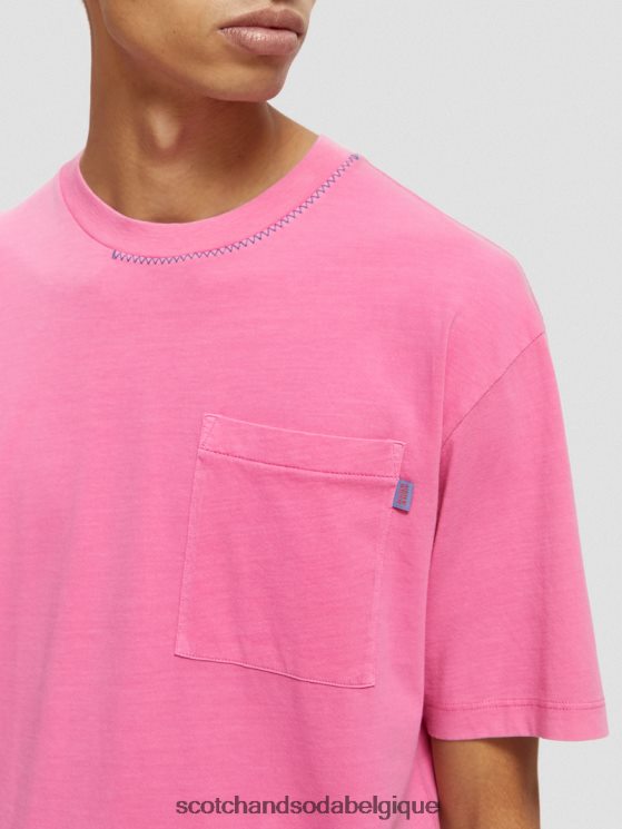 vêtements Scotch & Soda t-shirt décontracté à motif artistique- Scotch and Soda shop near me cerise 6BZRBF423