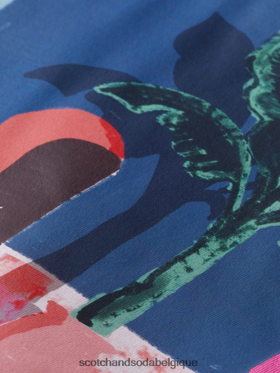 vêtements Scotch & Soda t-shirt décontracté à motif artistique- Scotch and Soda shop near me cerise 6BZRBF423