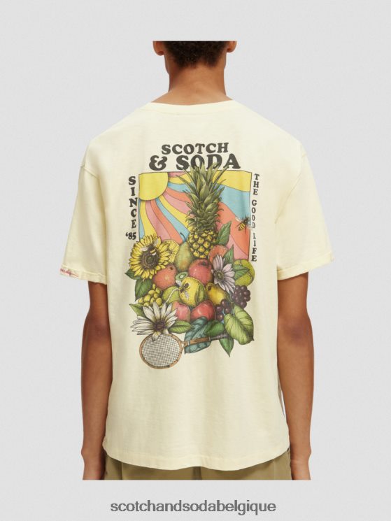 vêtements Scotch & Soda t-shirt décontracté à motif artistique- Scotch and Soda shop online banane 6BZRBF458