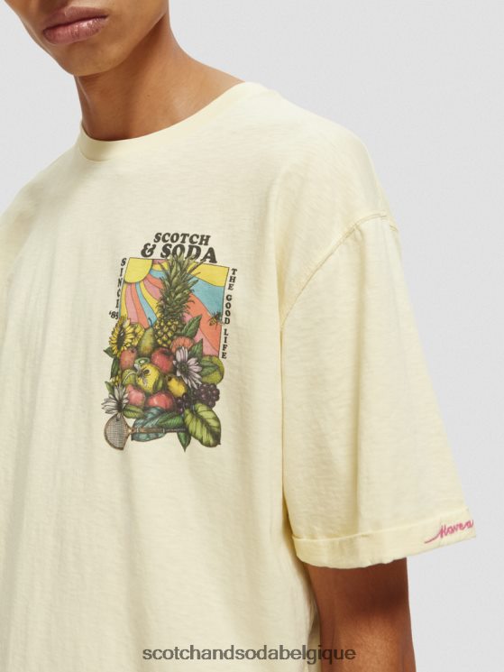 vêtements Scotch & Soda t-shirt décontracté à motif artistique- Scotch and Soda shop online banane 6BZRBF458