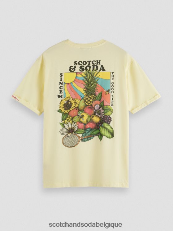 vêtements Scotch & Soda t-shirt décontracté à motif artistique- Scotch and Soda shop online banane 6BZRBF458