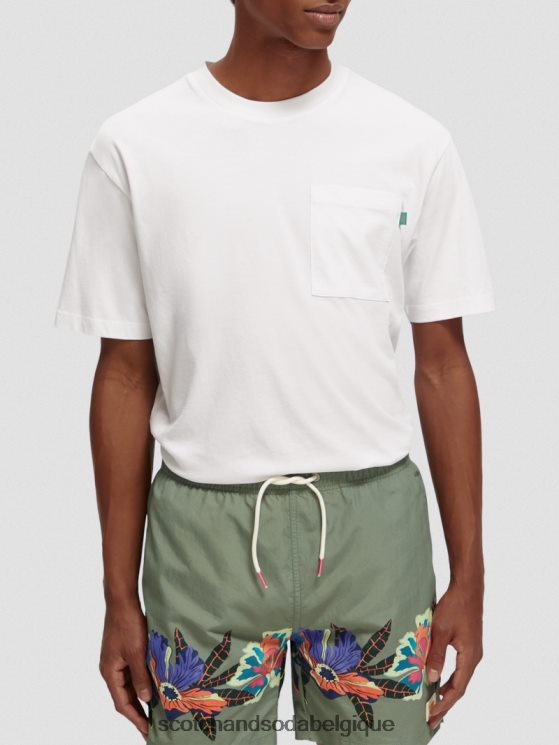 vêtements Scotch & Soda t-shirt décontracté à motif artistique- Scotch and Soda shop online blanc 6BZRBF422