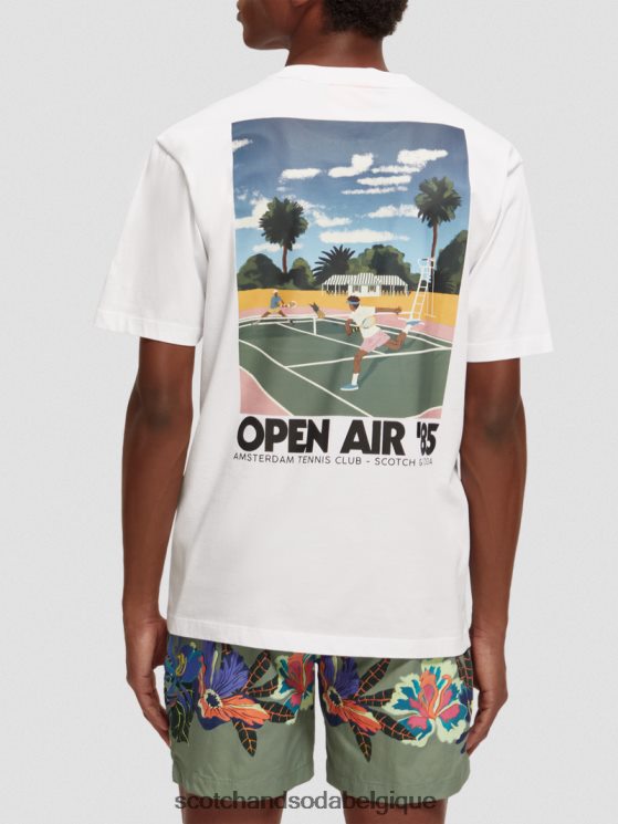 vêtements Scotch & Soda t-shirt décontracté à motif artistique- Scotch and Soda shop online blanc 6BZRBF422