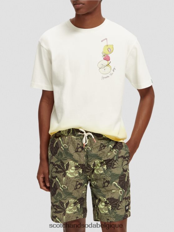 vêtements Scotch & Soda t-shirt décontracté à motif imprimé dip-dye- Scotch and Soda Namur blanc 6BZRBF418
