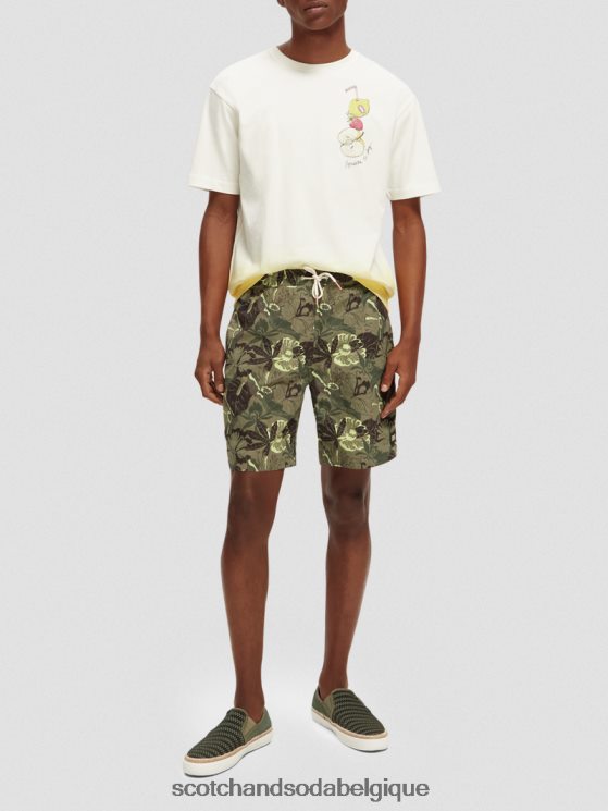 vêtements Scotch & Soda t-shirt décontracté à motif imprimé dip-dye- Scotch and Soda Namur blanc 6BZRBF418