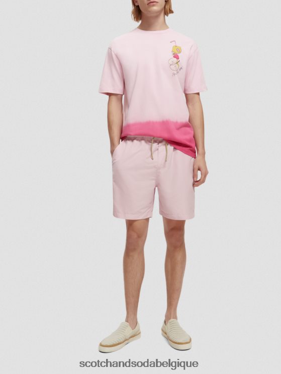 vêtements Scotch & Soda t-shirt décontracté à motif imprimé dip-dye- Scotch and Soda femme pierre rose 6BZRBF419