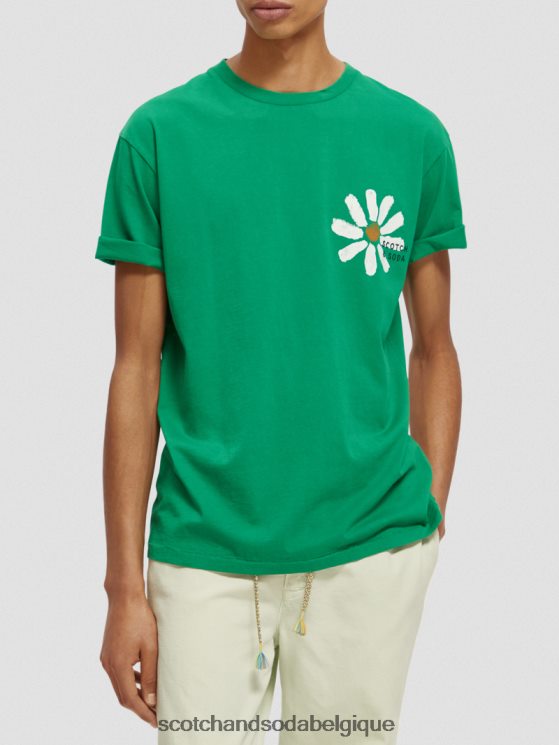 vêtements Scotch & Soda t-shirt délavé à motif artistique- Scotch and Soda Liﾨﾨge amazone 6BZRBF447