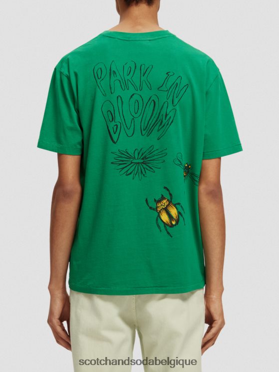 vêtements Scotch & Soda t-shirt délavé à motif artistique- Scotch and Soda Liﾨﾨge amazone 6BZRBF447