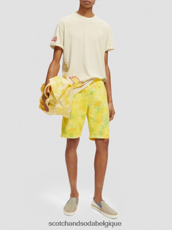 vêtements Scotch & Soda t-shirt délavé à motif artistique- Scotch and Soda femme blanc cassé 6BZRBF446