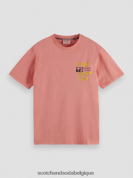 vêtements Scotch & Soda t-shirt délavé à motif artistique- Scotch and Soda parfum flamant 6BZRBF448