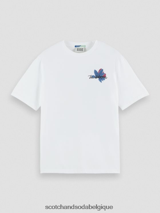 vêtements Scotch & Soda t-shirt en coton bio à motif artistique- Scotch and Soda Liﾨﾨge blanc 6BZRBF348