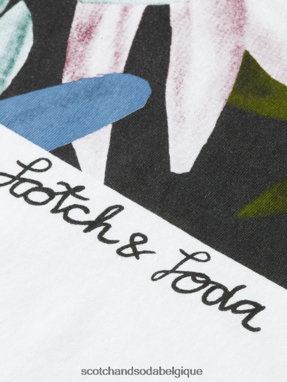 vêtements Scotch & Soda t-shirt en coton bio à motif artistique- Scotch and Soda Liﾨﾨge blanc 6BZRBF348