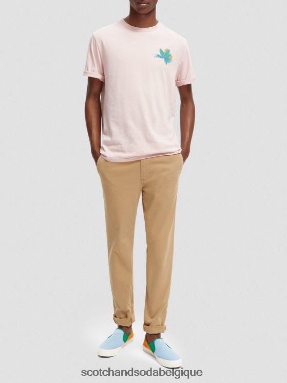 vêtements Scotch & Soda t-shirt en coton bio à motif artistique- Scotch and Soda femme rose 6BZRBF347