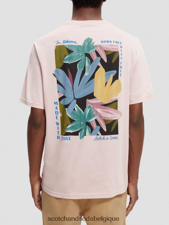 vêtements Scotch & Soda t-shirt en coton bio à motif artistique- Scotch and Soda femme rose 6BZRBF347