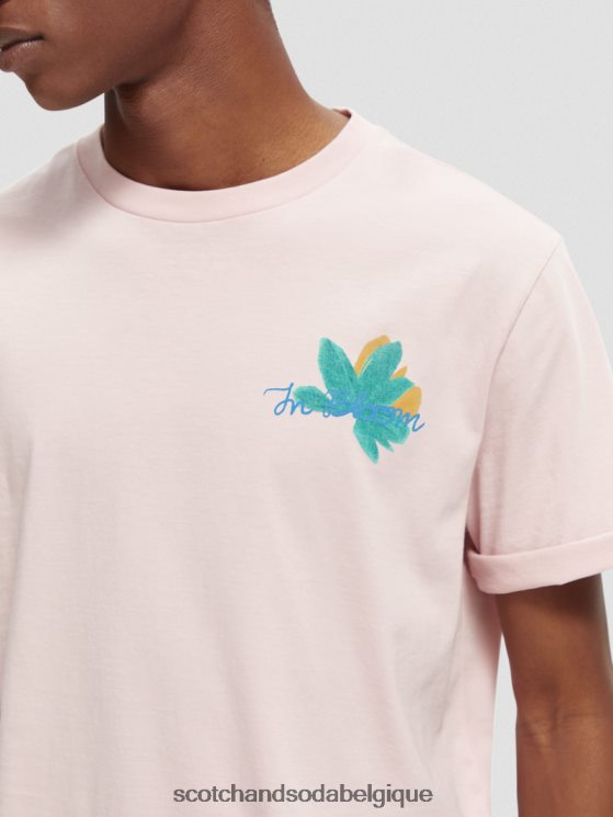 vêtements Scotch & Soda t-shirt en coton bio à motif artistique- Scotch and Soda femme rose 6BZRBF347
