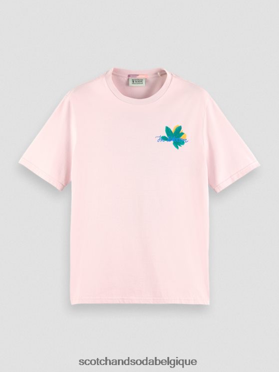 vêtements Scotch & Soda t-shirt en coton bio à motif artistique- Scotch and Soda femme rose 6BZRBF347