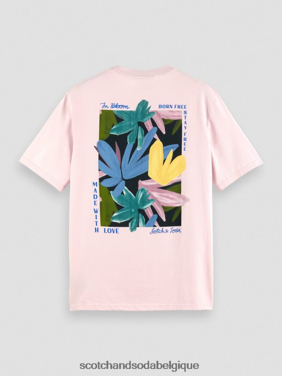 vêtements Scotch & Soda t-shirt en coton bio à motif artistique- Scotch and Soda femme rose 6BZRBF347
