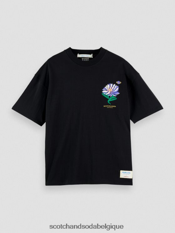 vêtements Scotch & Soda t-shirt en jersey à broderies artistiques- Scotch and Soda shop online noir 6BZRBF350