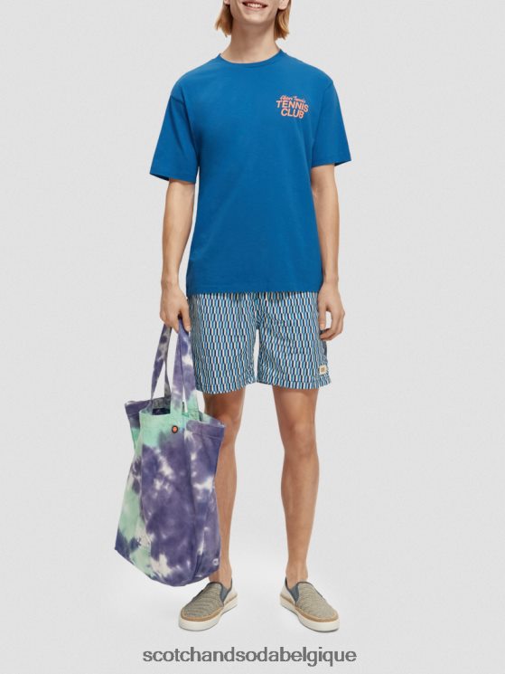 vêtements Scotch & Soda t-shirt graphique coupe décontractée- Scotch and Soda Liﾨﾨge Bleu Riviera 6BZRBF456