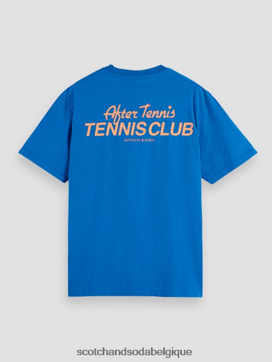 vêtements Scotch & Soda t-shirt graphique coupe décontractée- Scotch and Soda Liﾨﾨge Bleu Riviera 6BZRBF456