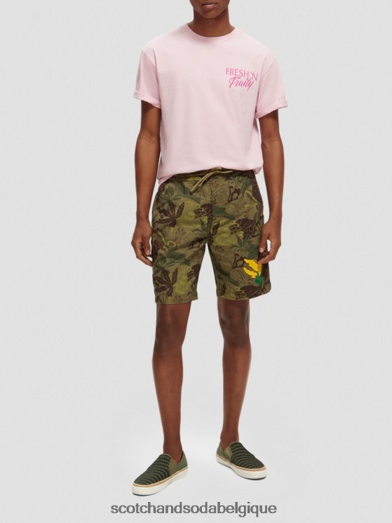 vêtements Scotch & Soda t-shirt graphique coupe décontractée- Scotch and Soda femme pierre rose 6BZRBF455