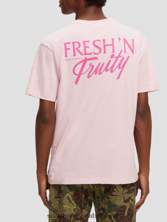 vêtements Scotch & Soda t-shirt graphique coupe décontractée- Scotch and Soda femme pierre rose 6BZRBF455