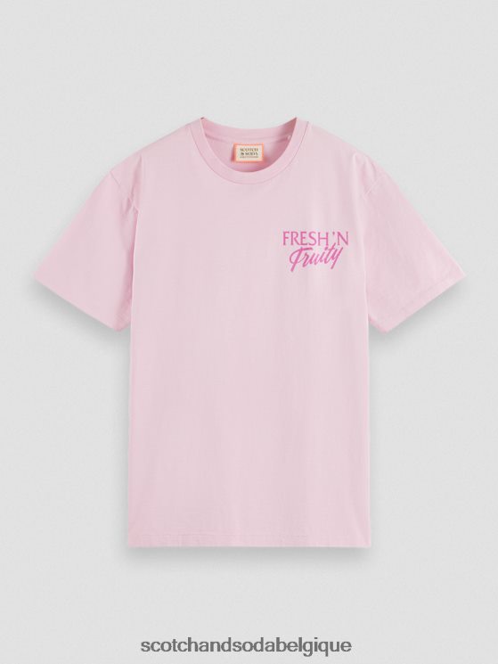 vêtements Scotch & Soda t-shirt graphique coupe décontractée- Scotch and Soda femme pierre rose 6BZRBF455