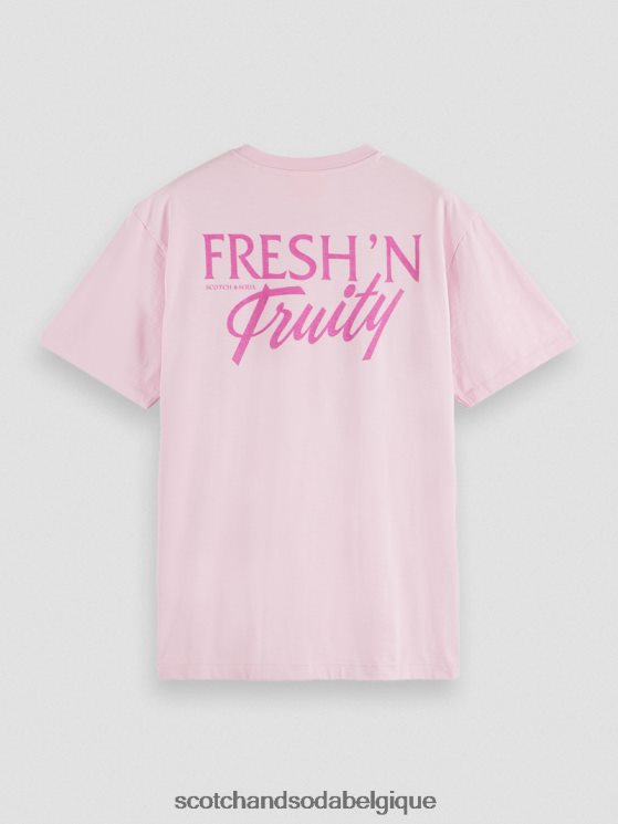 vêtements Scotch & Soda t-shirt graphique coupe décontractée- Scotch and Soda femme pierre rose 6BZRBF455