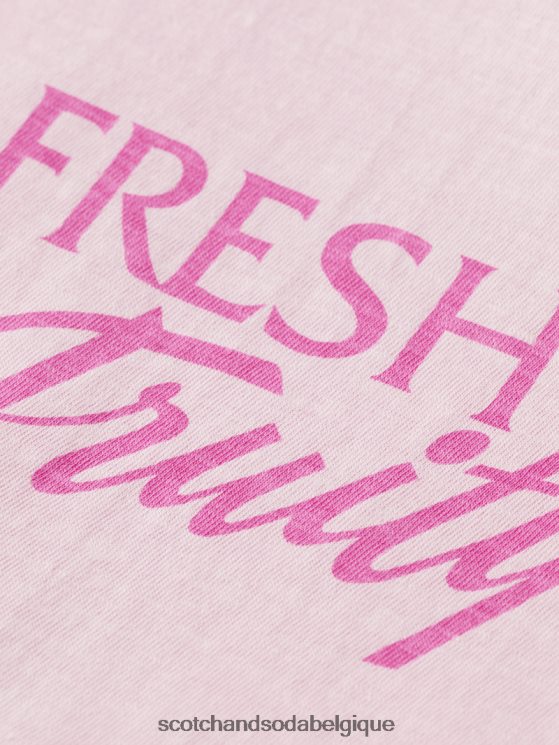 vêtements Scotch & Soda t-shirt graphique coupe décontractée- Scotch and Soda femme pierre rose 6BZRBF455
