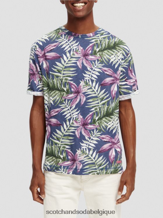 vêtements Scotch & Soda t-shirt imprimé coupe décontractée- Scotch and Soda femme combiner un 6BZRBF374