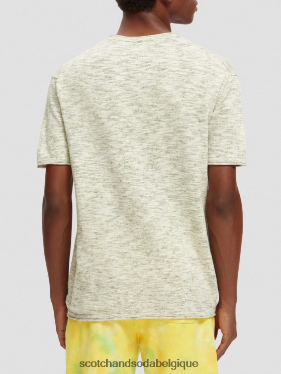 vêtements Scotch & Soda t-shirt imprimé à poches mélangées- Scotch and Soda outlet mélange d\'armée 6BZRBF415