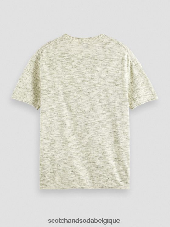 vêtements Scotch & Soda t-shirt imprimé à poches mélangées- Scotch and Soda outlet mélange d\'armée 6BZRBF415
