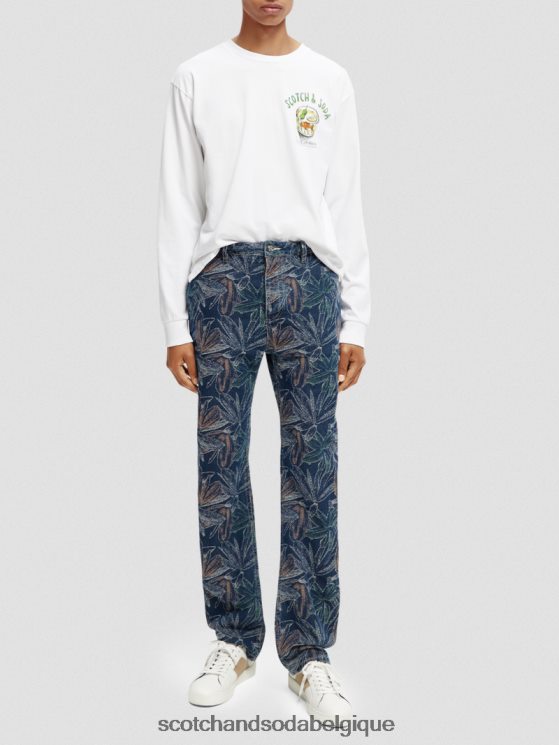 vêtements Scotch & Soda t-shirt à manches longues en coton biologique- Scotch and Soda Namur blanc 6BZRBF391